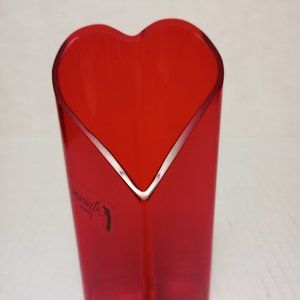 Denizli Art Glass Red Glass Heart 7" Vase made in Turkey
